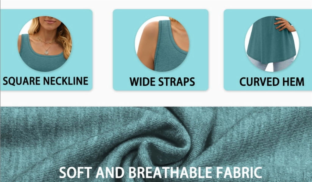 Summer Womens Tank Tops U Neck Casual Flowy Sleeveless Shirts for Women