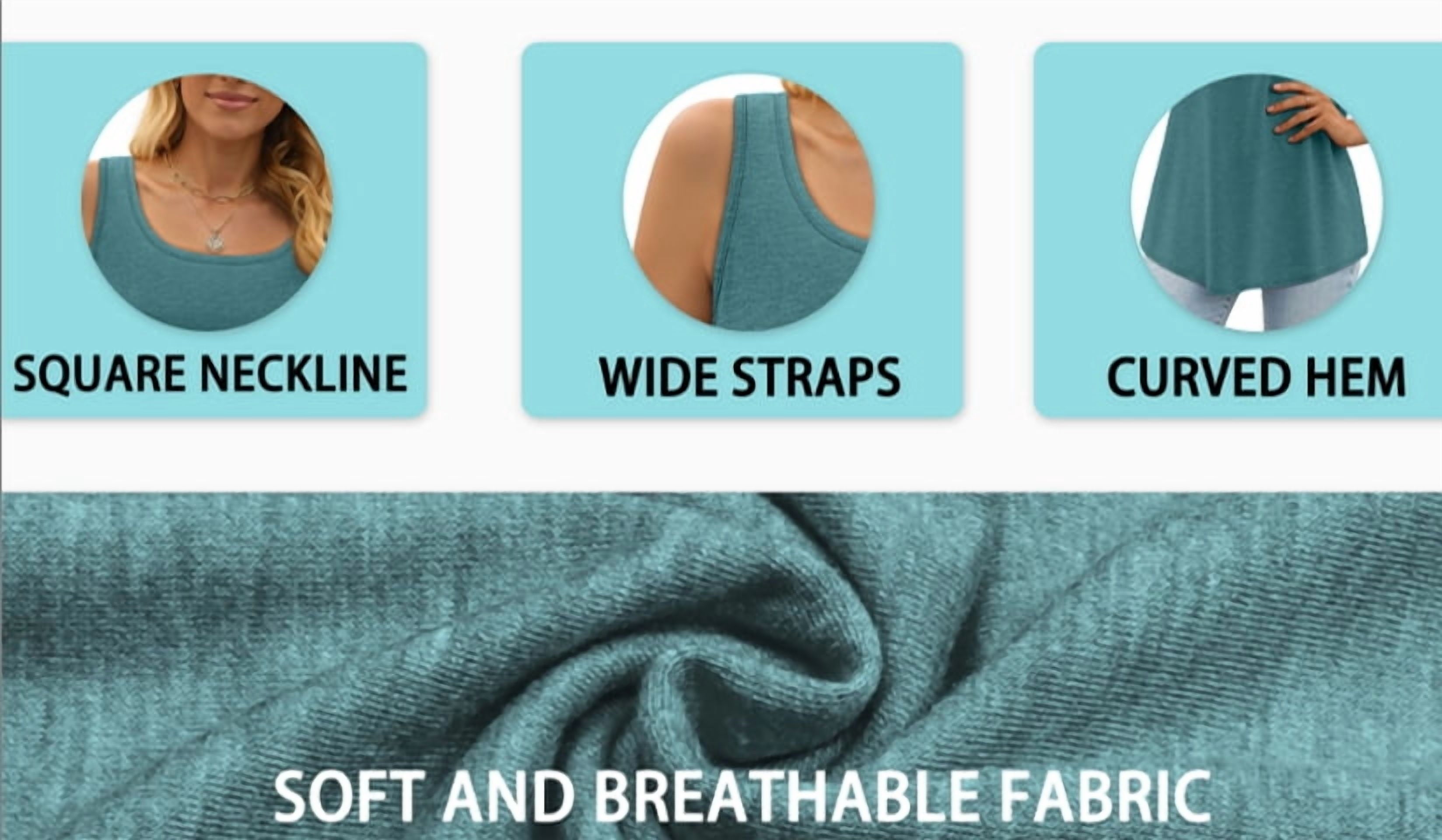 Summer Womens Tank Tops U Neck Casual Flowy Sleeveless Shirts for Women